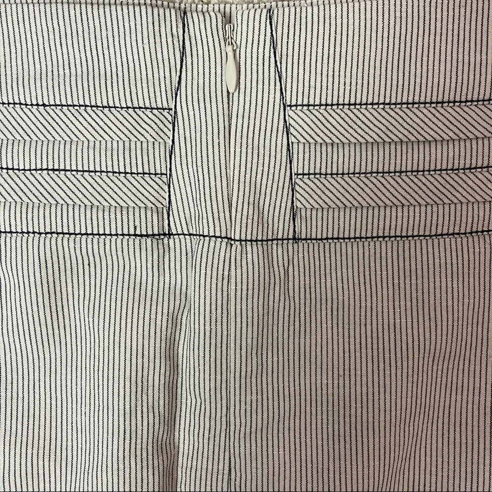Anthro Floreat Beige/Blue Thorny Thicket Embroidered Linen Blend Skirt Size 14 - Picture 4 of 9